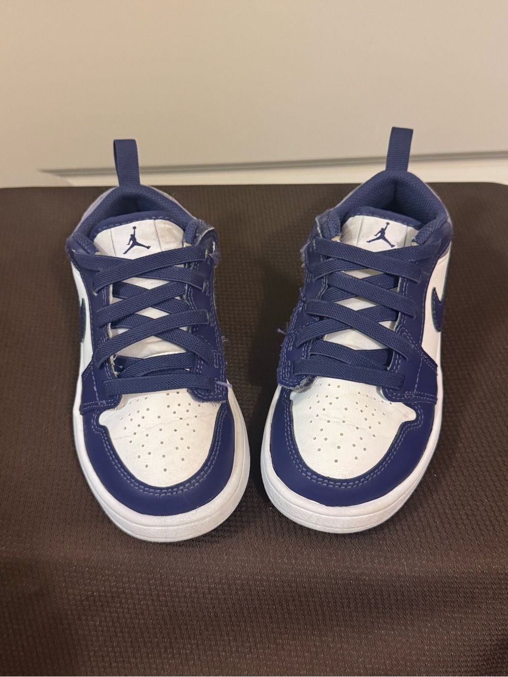 Air Jordon Nike Kids' White and Purple Low-Top Sneakers size 13C